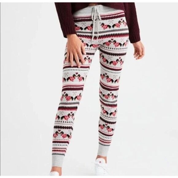 American Eagle sweater leggings with cute doggie print - Picture 1 of 10